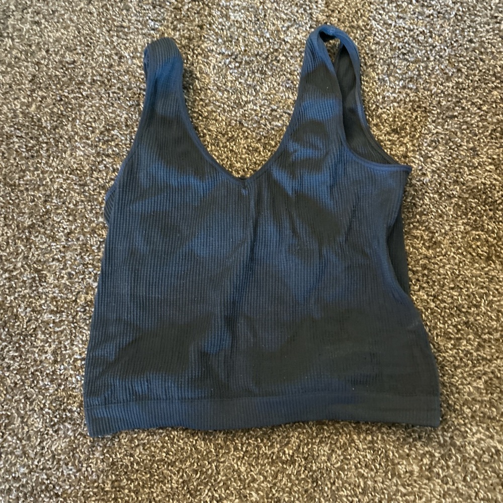 Rue21 Blue Fitted Crop Tank Top